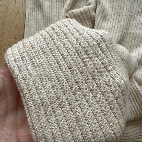 SKIN Melinda Ribbed Wool-blend Wide-leg Trousers in Beige - Picture 8 of 14